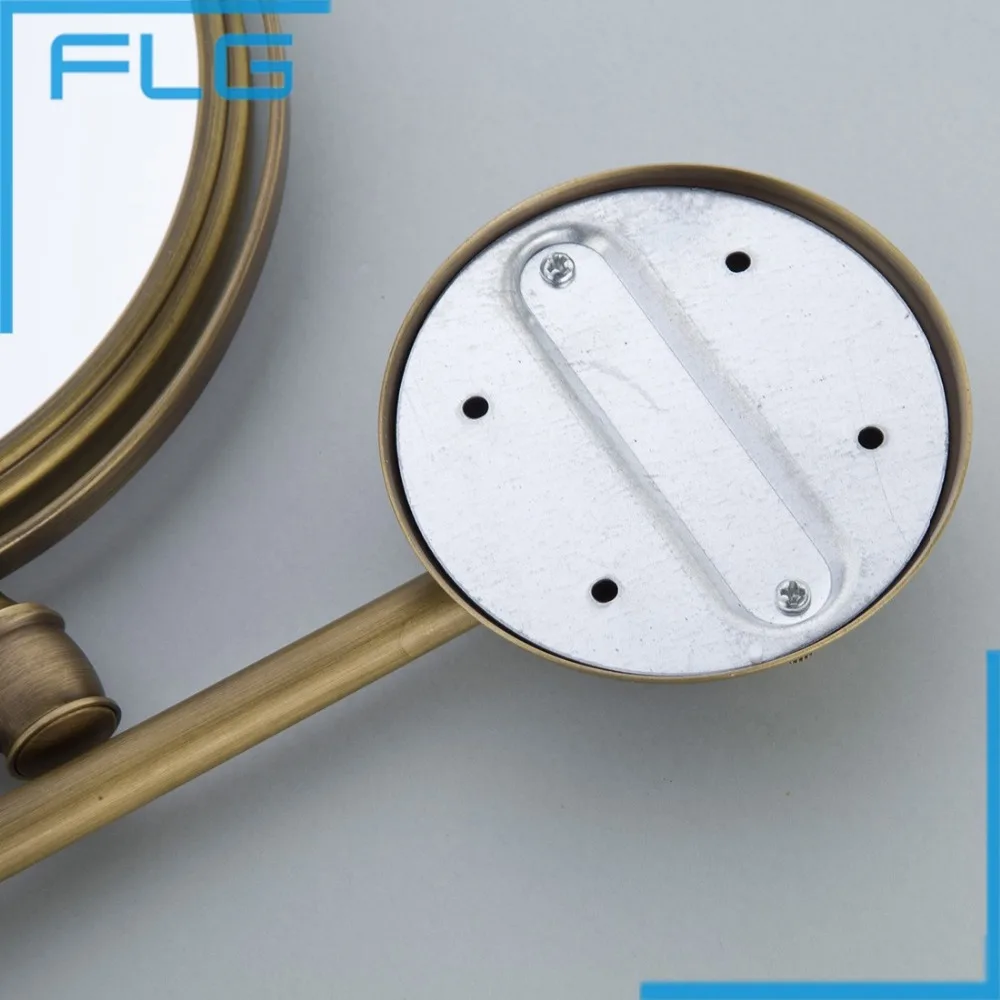 

High quality Fashion antique copper retractable Wall bathroom mirror/ 8 inch 3x magnifying wall mounted bath makeup mirror