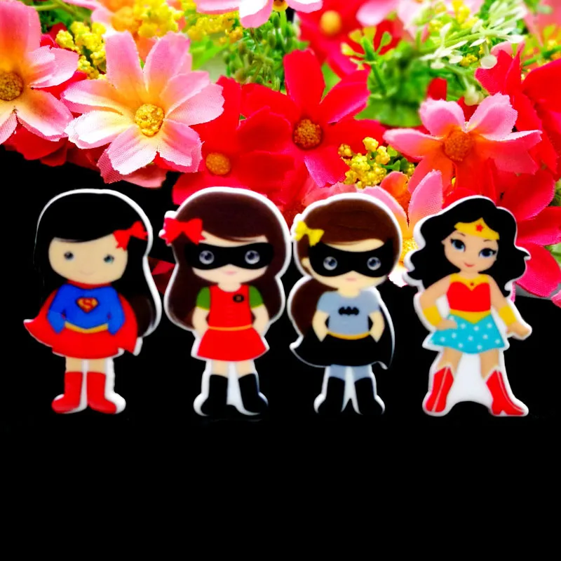 40 шт./лот разноцветные Кабошоны с плоской спинкой для девочек мультяшными