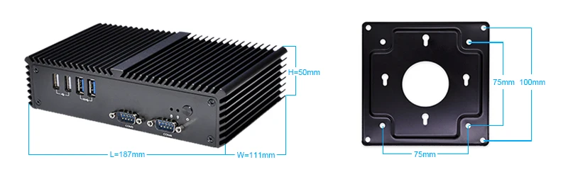 Qotom-Q300P Qotom мини-ПК с WiFi 2 Ethernet гигабитный двухъядерный процессор Celeron/Core i3/i5/i7 безвентиляторный настольный компьютер