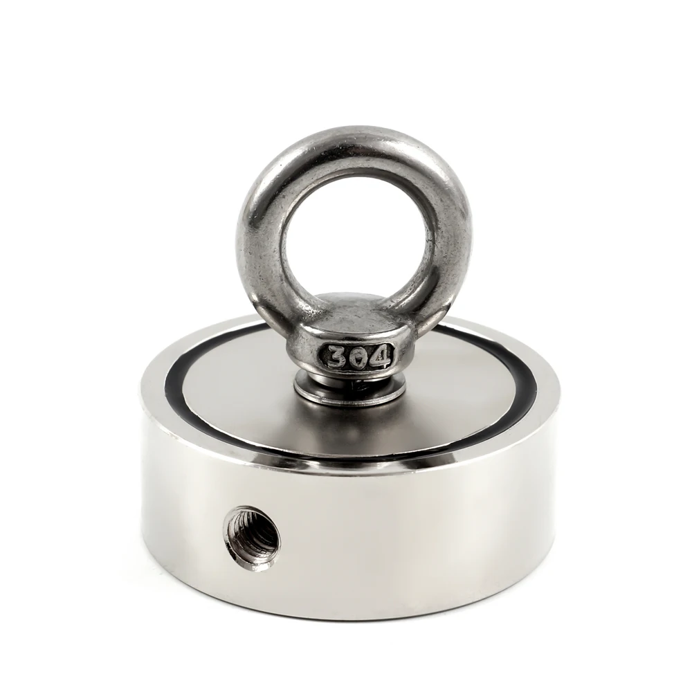 D60x22mm 120KG U-JOVAN, мощный неодимовый магнит для рыбалки, двухсторонний, 60*22 мм, 120 кг, Натяжной монтажный горшок с кольцом, морской держатель - Цвет: D60x22mm 120KG