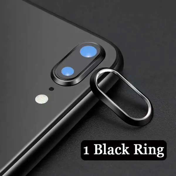 1 Black Ring Only Для iPhone 7 стекло на для iPhone 8 Plus 6s 6 9H твердость камеры защитное закаленное стекло+ металлический задний объектив Камера Протектор Кольцо - Цвет: 1 Black Ring Only