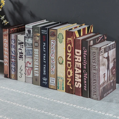 Европейский Винтаж поддельные книги книга-реквизит украшения модель творческий бар Кофе магазин поза творческие украшения-фурнитура - Цвет: 12