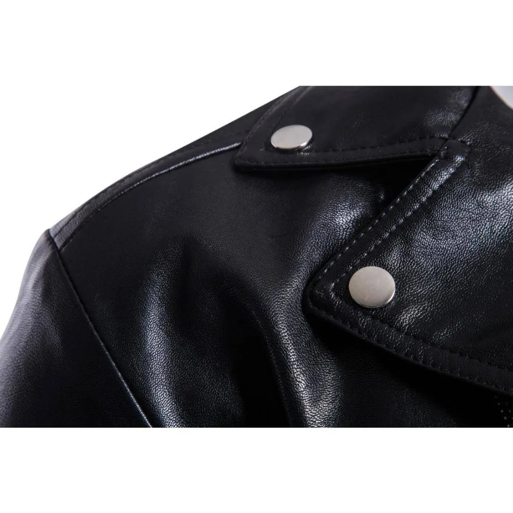 Мужская байкерская куртка Idopy из искусственной кожи мотоциклетная на