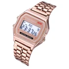 Лидер продаж, модные мужские часы со светодиодами, винтажные цифровые женские наручные часы с золотым металлическим браслетом, кварцевые часы в японском стиле, Reloj Femme A924
