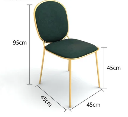 Bstyle green cushion Princess bar chiar Bar stool Flannelette cushion backrest refreshing net red ins dessert restaurant economical Nordic chair - Цвет: Bstyle green cushion