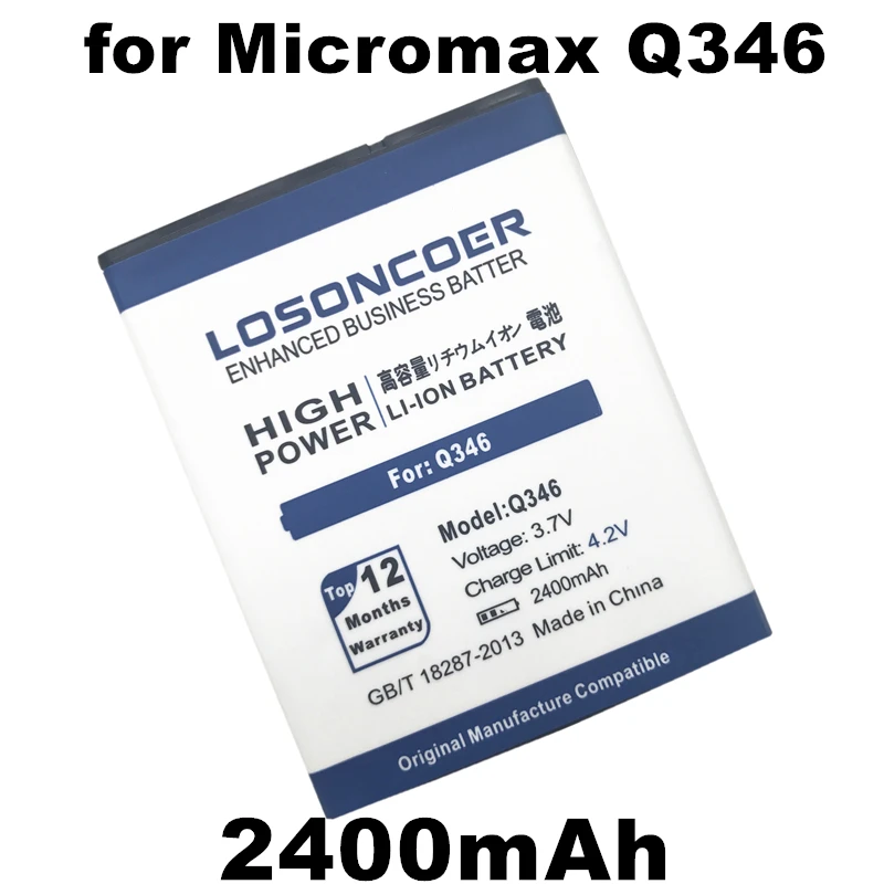 Аккумулятор LOSONCOER Для Micromax Q346 2400 мАч|battery for|battery for micromax2400mah battery |