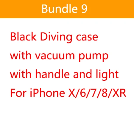 black light vacuum Seafrogs 60 m/195ft 4,7 ''Bluetooth водонепроницаемый корпус Дайвинг чехол для телефона чехол сумка для iPhone X/6/7/8/XR подводный чехол для телефона - Цвет: black light vacuum