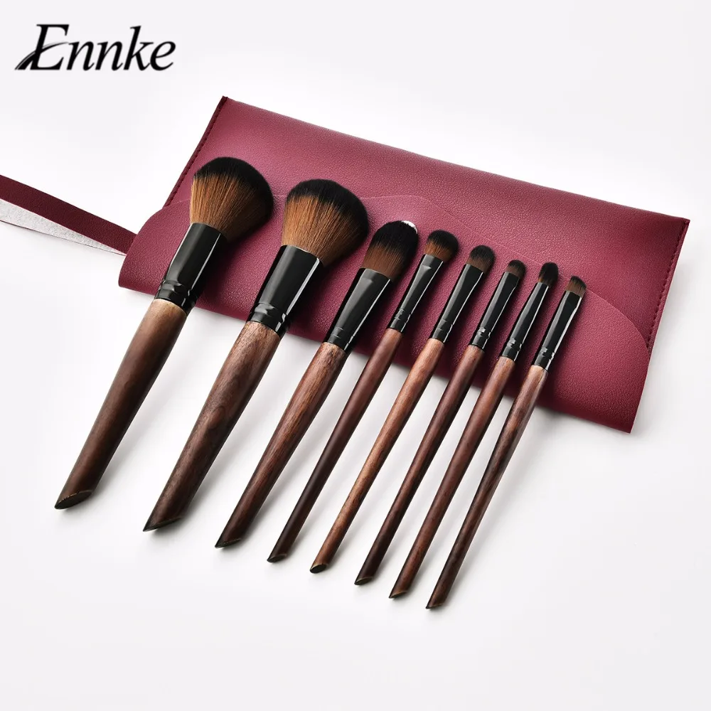 ENNKE 8 шт. Коричневый Профессиональный набор кистей для макияжа естественно