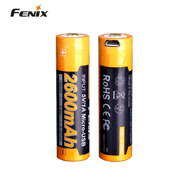 Аккумуляторная литий ионная батарея Fenix ARB L18 2600U USB 2600 мАч 18650|Портативные