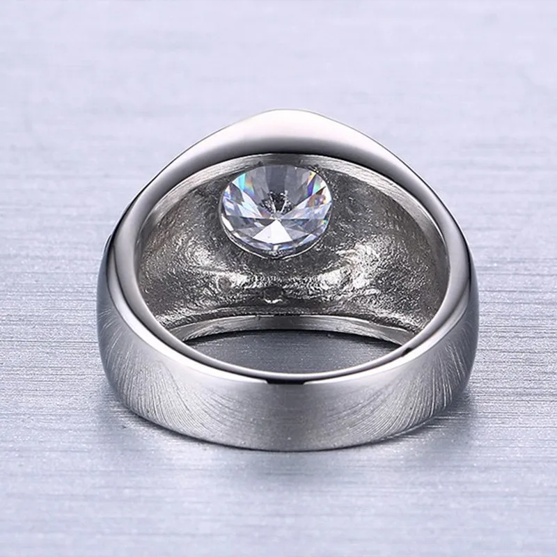 Vnox Флер де Лис шаблон AAA камень кольцо для женщин мужчин нержавеющая сталь литье