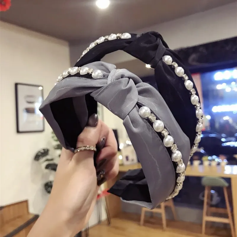 Корейский ручной работы кристалл жемчуг ткань ретро аксессуары для волос алмаз
