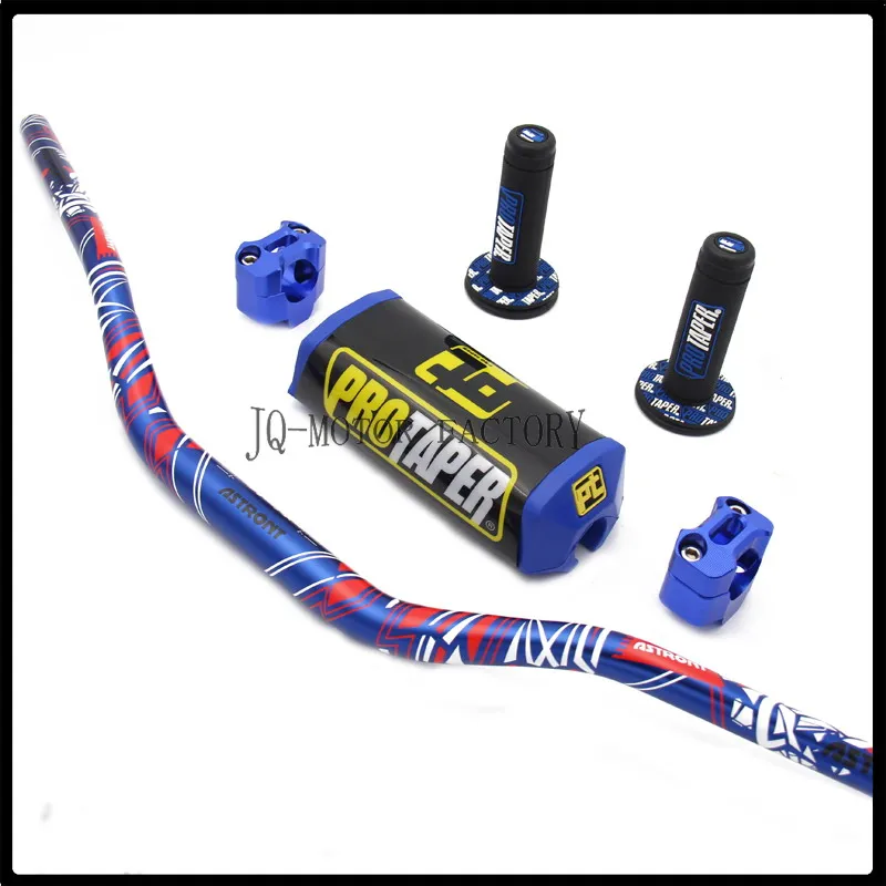 

1 1/8" Fat Bar 28MM Handlebars+Grips+Bar Clamps+Bar Pad Motorcycle MX Motocross Pit Dirt Bike For EXC CRF YZF250 KLX RM