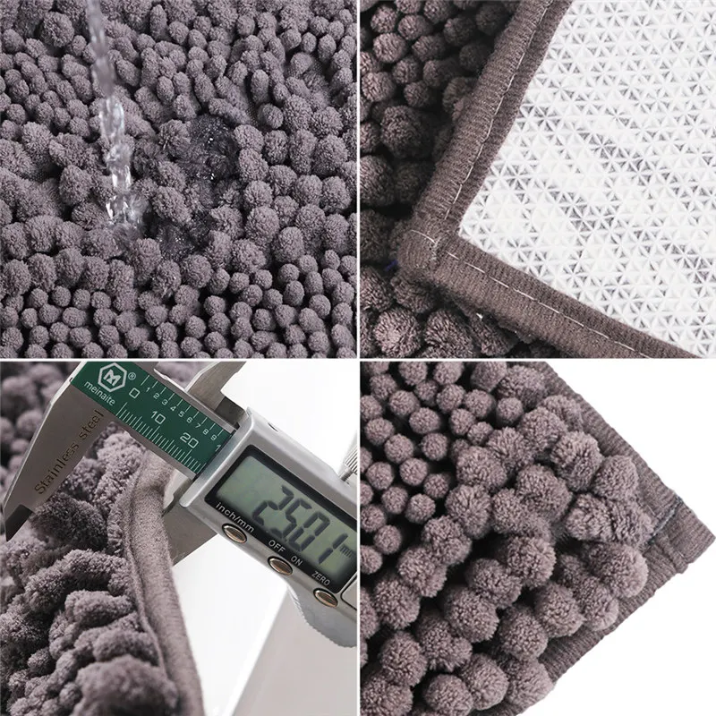 

Thicken Non-slip Bathtub Bathroom Carpets Bath Mat Water Absorption Chenille Rugs Entrance Shower Room Doormat Bathtub Floor Rug