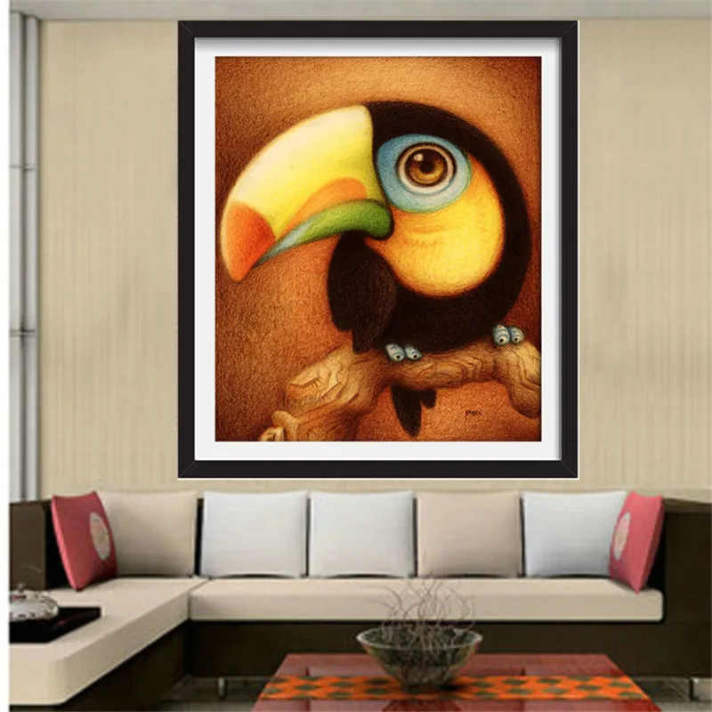 Алмазная вышивка по дереву 5D рукоделие сделай сам птицы и крест круглые стразы с