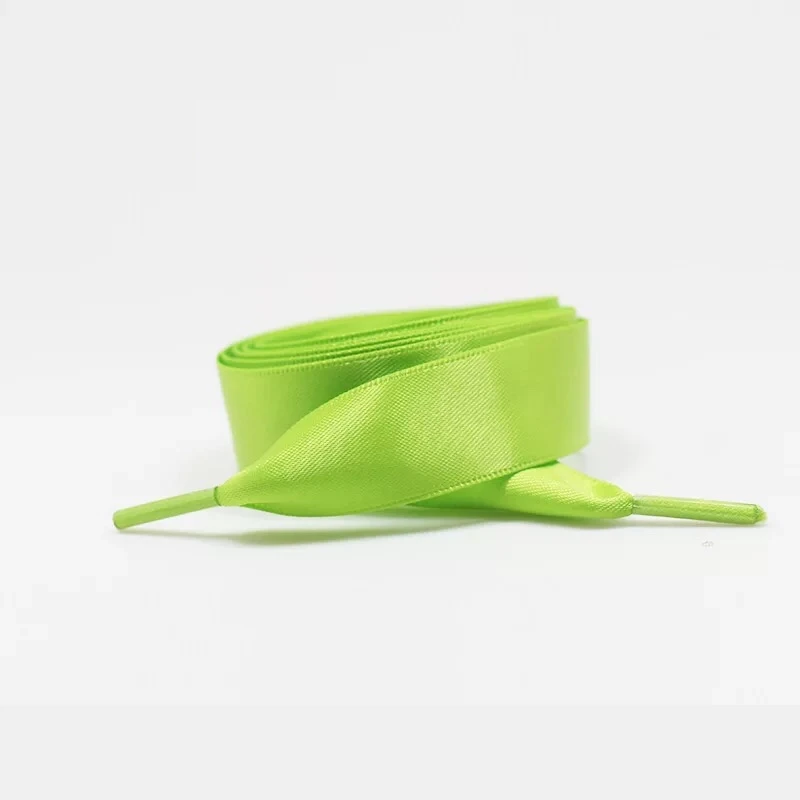 Green 1 пара атласных шелковых лент шнурки белые кроссовки обувь кружево холст шнурки 2 см ширина 80 см/100 см/120 см длина шнурка - Цвет: Green
