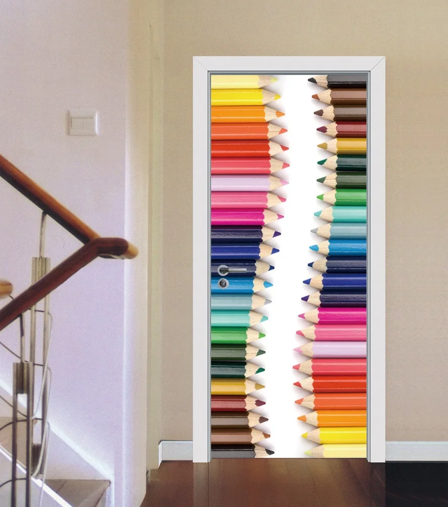 Карандаш линии двери Стикеры s ПВХ материал водонепроницаемый плакат с