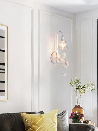 Modern Crystal Angel wall lamp bedside living room bedroom study lighting | Лампы и освещение