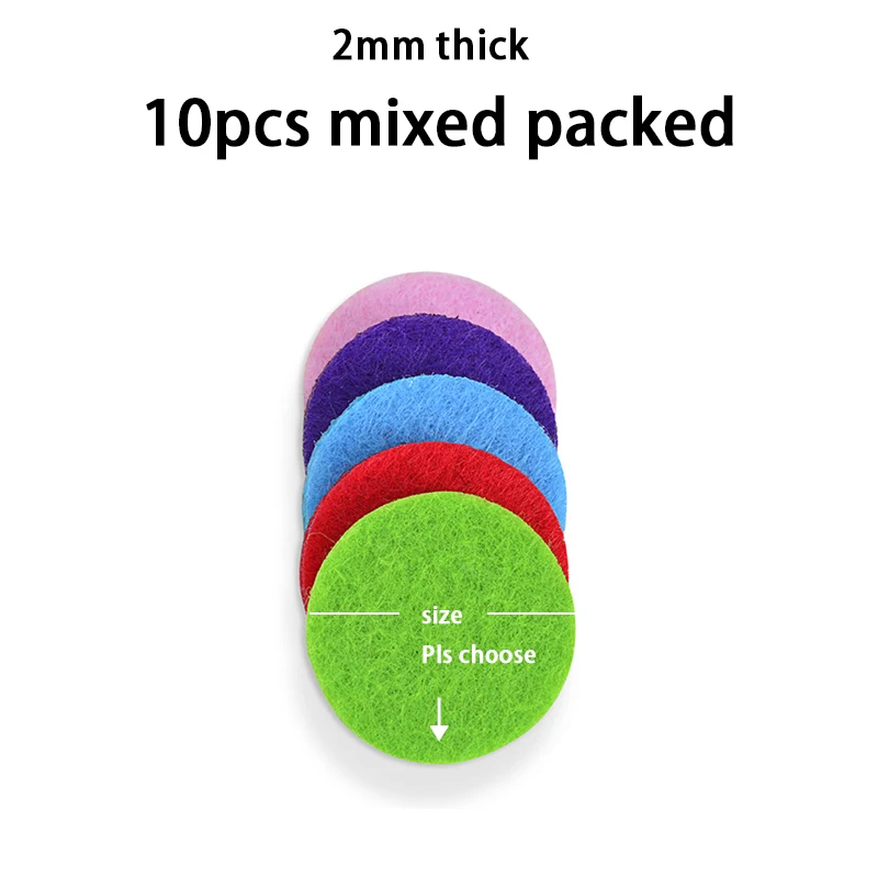 10pcs Random Mixed 10 шт Смешанные Красочные толстые войлочные Сменные подушечки для эфирного масла диффузор кулон парфюм Ароматерапия Ожерелье - Цвет: 10pcs Random Mixed