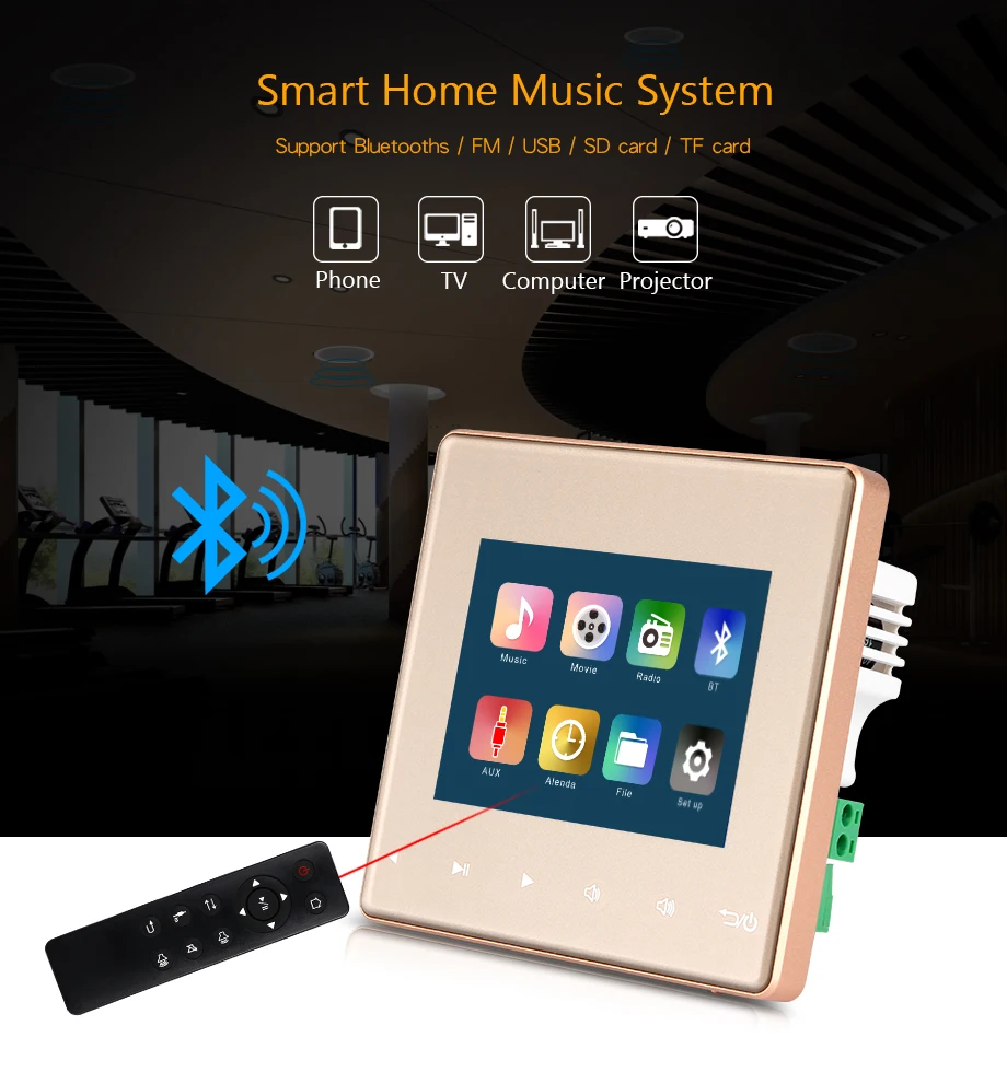 Oupushi домашний аудио визуальный в стенах усилители, FM/SD/AUX in/USB музыкальный плеер, Bluetooth цифровой стерео усилитель, домашний кинотеатр cinem