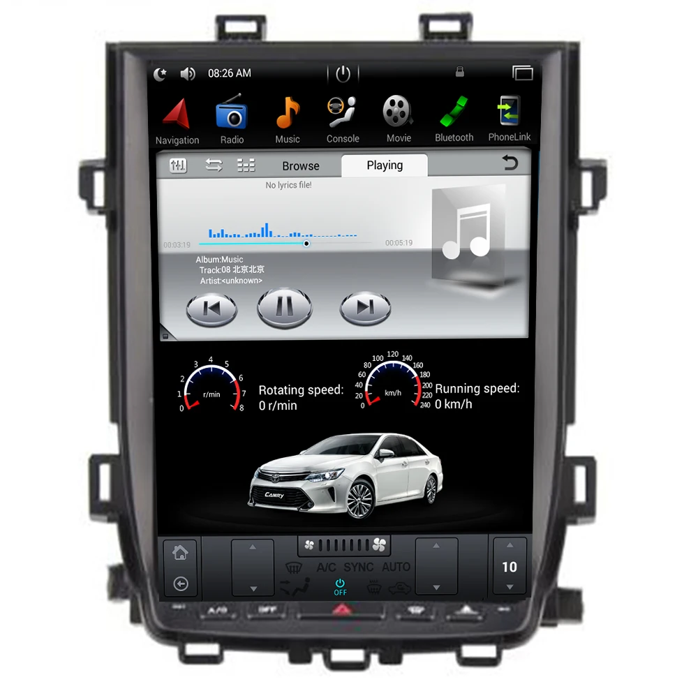 Tesla стиль Android 9,0 автомобильный dvd плеер gps навигация для Toyota alphard Vellfire 20 серии 2007- Мультимедиа Радио головные уборы