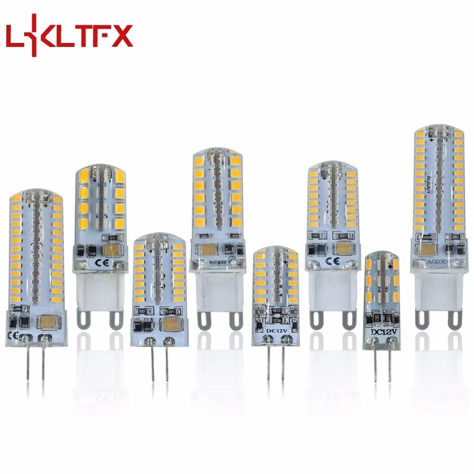 LKLTFX Led G9 220 В Светодиодная лампа 2835 1 Вт 2 3 SMD 3014 кристальная силиконовая Свеча LED G4