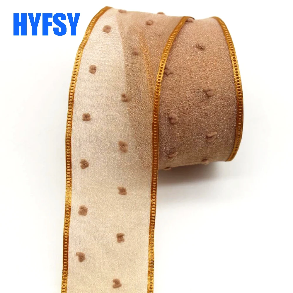 Высокое качество 40 мм двойной Тюль ленты 10y/20y DIY материалы ручной работы подарочная упаковка кукла свадебный Бант Точка двойной слой