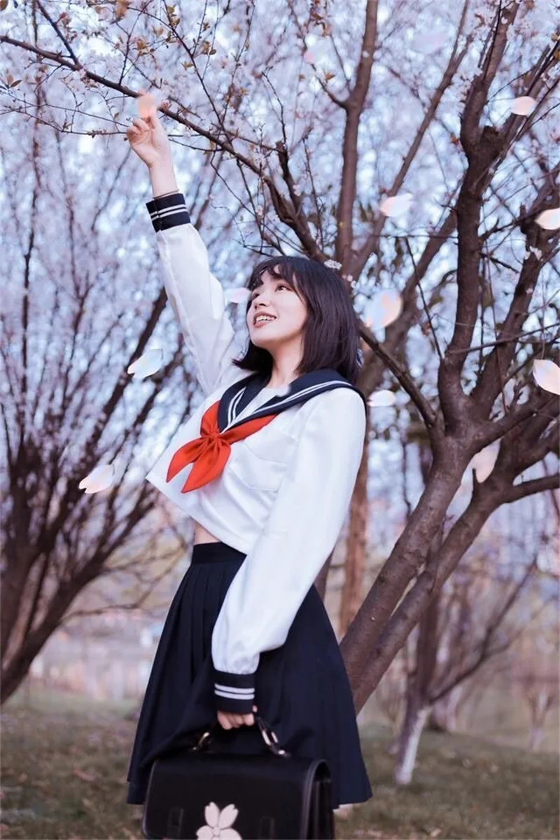 Navy Sailor Cosplay Costumes Women Girls Student High School Uniform Kawaii JK Suit Harajuku Anime Blouse+skirt Clothing Set