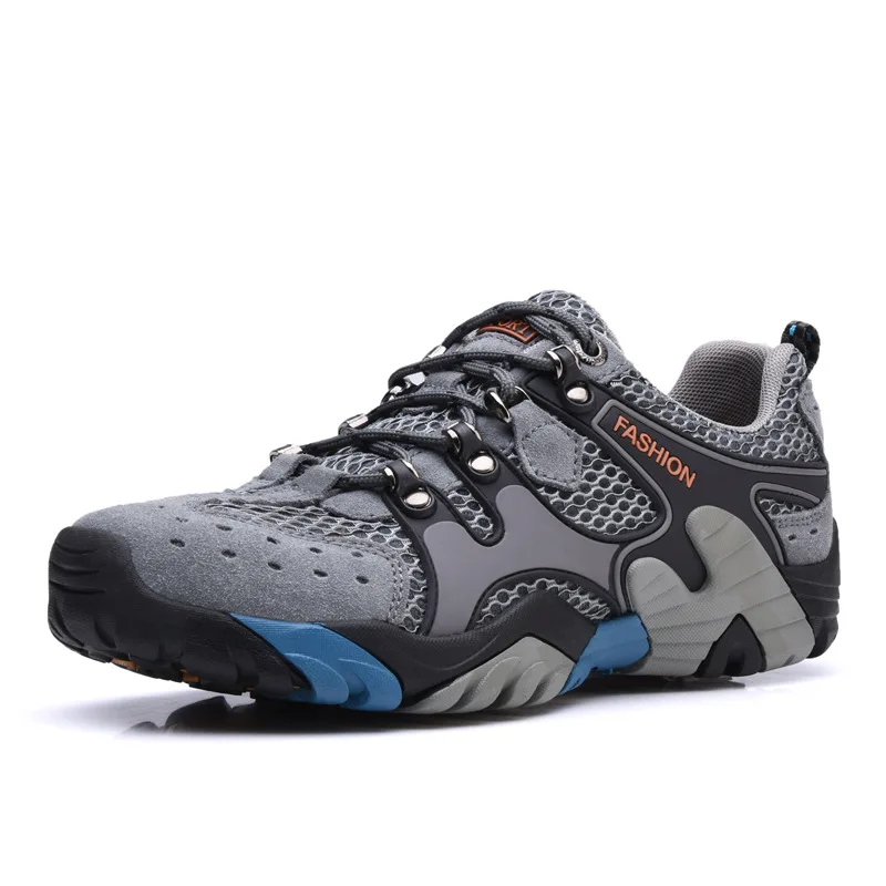 Men's hiking shoes outdoor Net breathable and lightweight Beef tendon Sports waterproof non-slip walking | Обувь