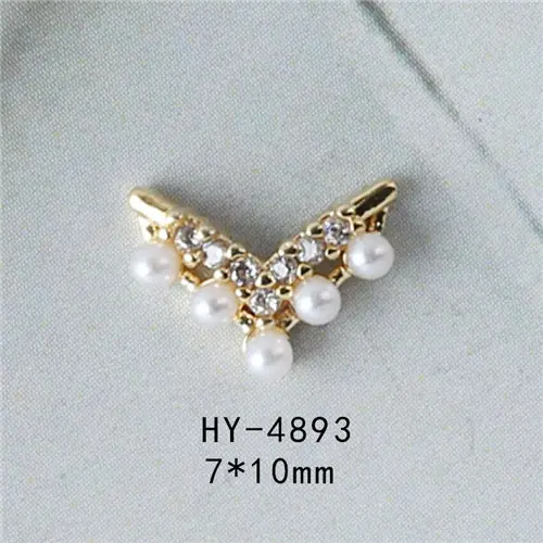 HY4893 5 шт., новинка, японские 3D крылья, украшения для ногтей, циркониевая цепочка, Жемчужины для украшения ногтей, подвеска, роскошный кристалл, металлические украшения ногтей, подвески для ногтей - Цвет: HY4893