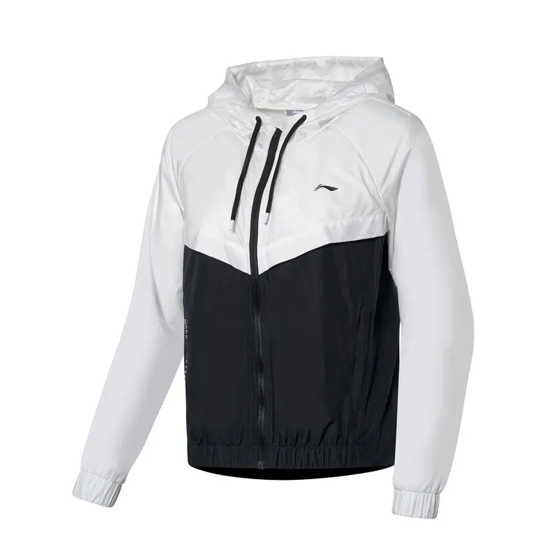 Женская спортивная куртка Li Ning свободная дышащая из полиэстера с капюшоном и