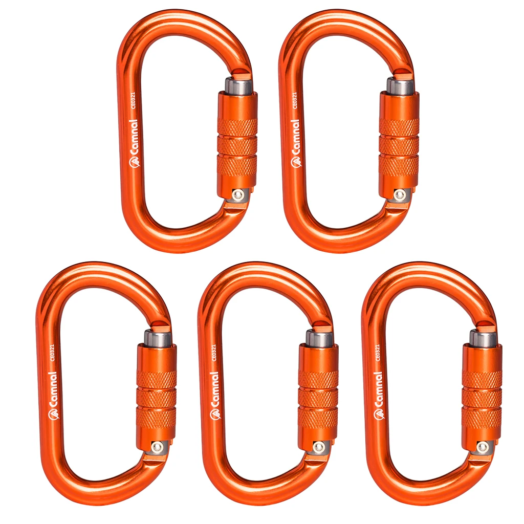 Высокопрочный дерево Arborist Karabiner 5 шт. 25KN алюминиевый карабин спасателя D типа авто замок альпинистский карабин