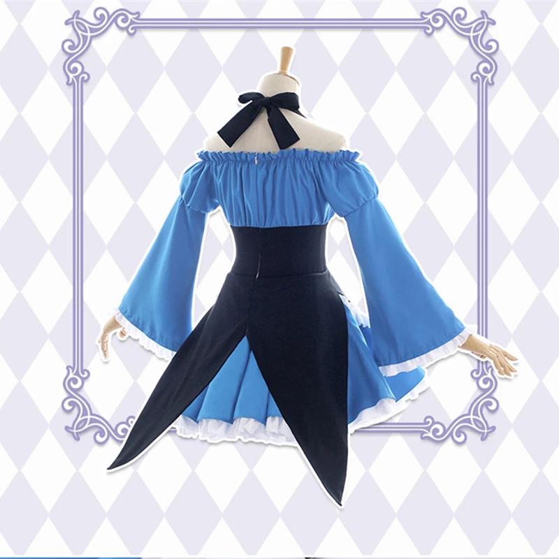 Женский костюм горничной Re Zero Kara Hajimeru Isekai Seikatsu Ram u RAM Remu REM из искусственных волос| |