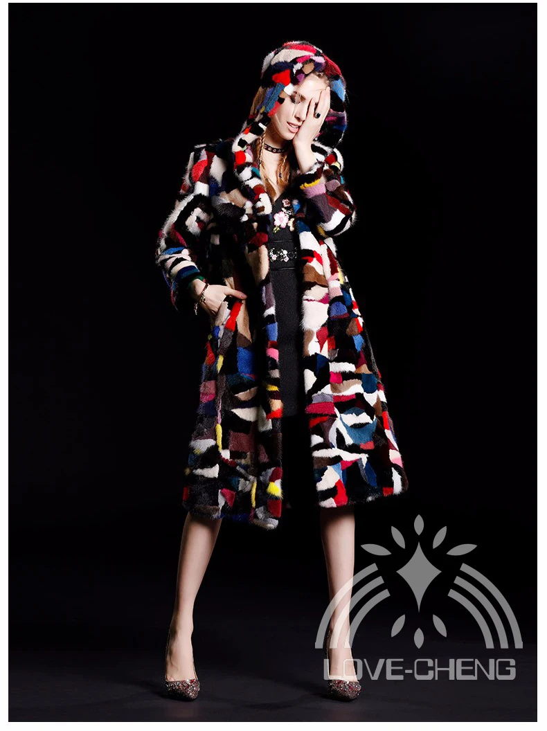 Новинка оригинальная Женская длинная разноцветная куртка верхняя одежда пальто