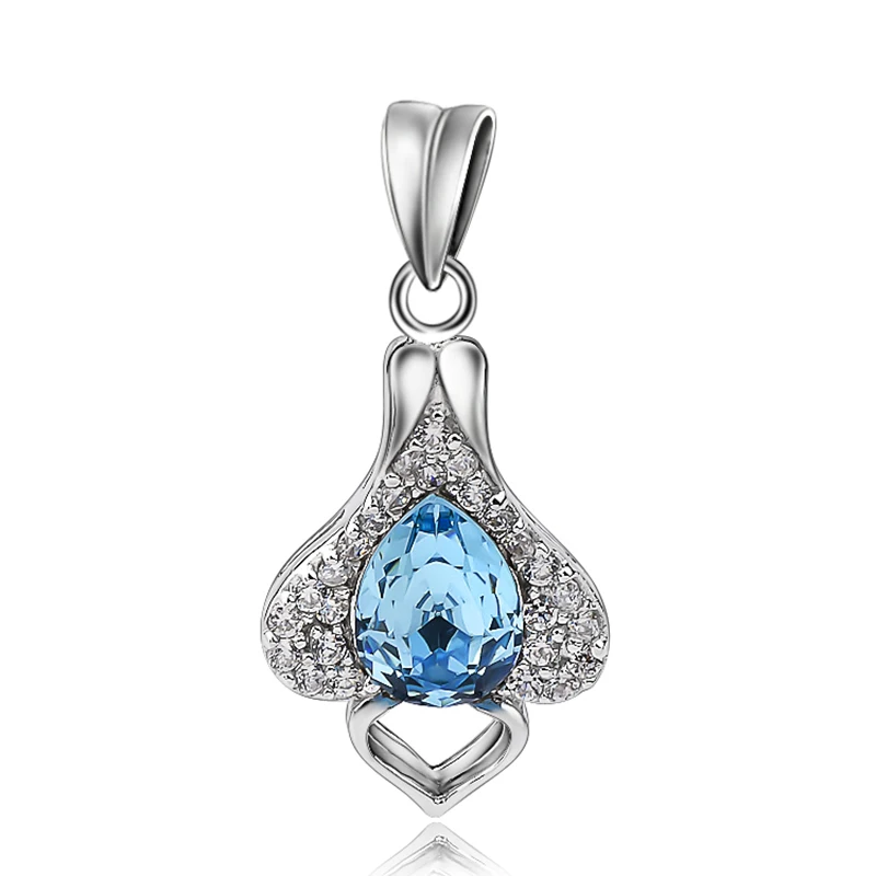 

GND0701 2017 новые роскошные ожерелья из серебра 925 пробы с красивыми синими кристаллами, подвески, ювелирные изделия в подарок для женщин