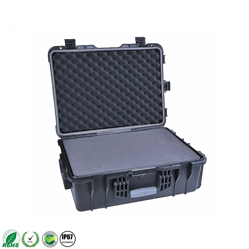 

hard IP67 plastic large suitcase trolley tool case with pre-cut foam