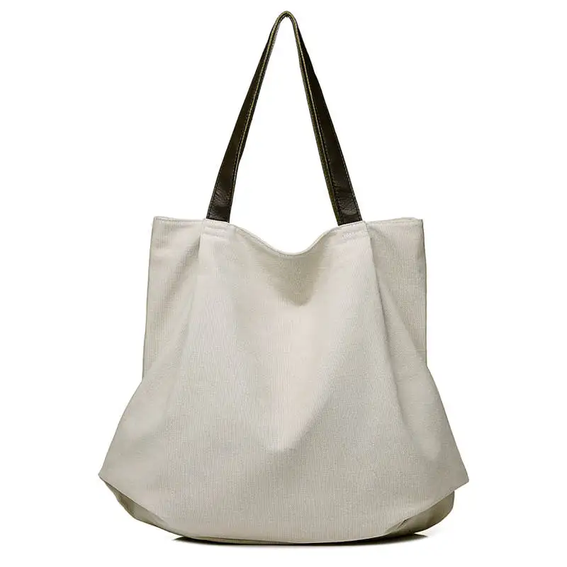 2018 СКИОНЕ Холстинные сумки большой ёмкости Простые большие женские парусиновые