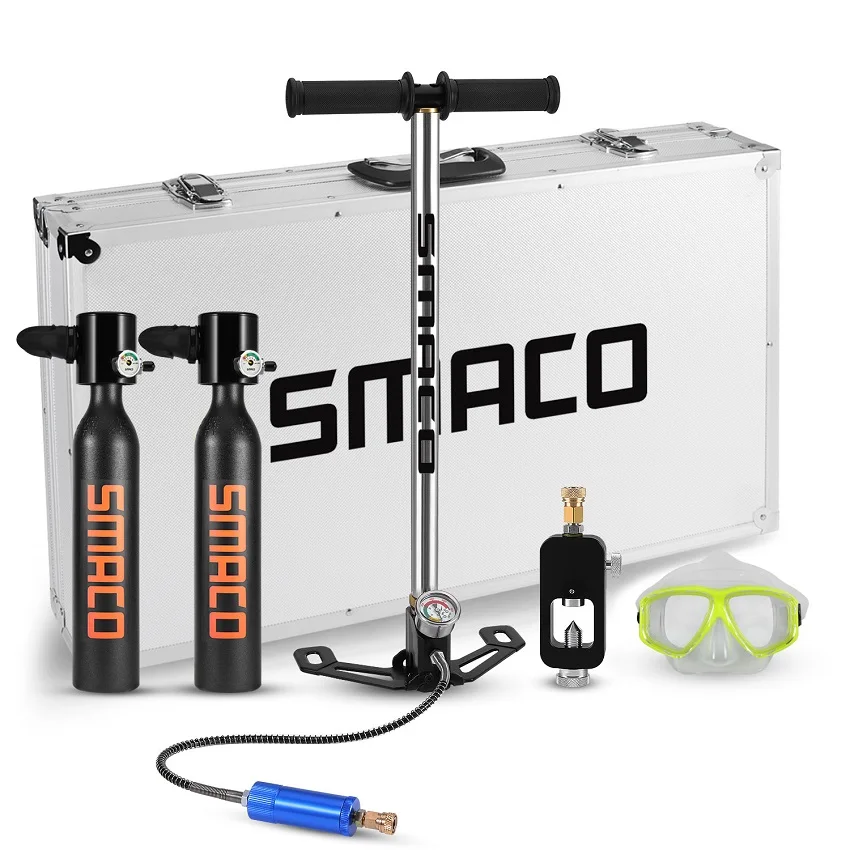 mini scuba black SMACO два кислородных цилиндра наборы мини дайвинг оборудование Танк полная свобода дыхание под водой для 5 до 10 минут - Цвет: mini scuba black