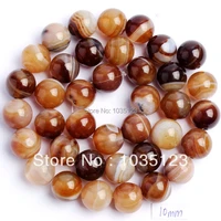 high quality 10mm coffee color banded agates round shape loose beads strand 15 diy creative jewellery making w35