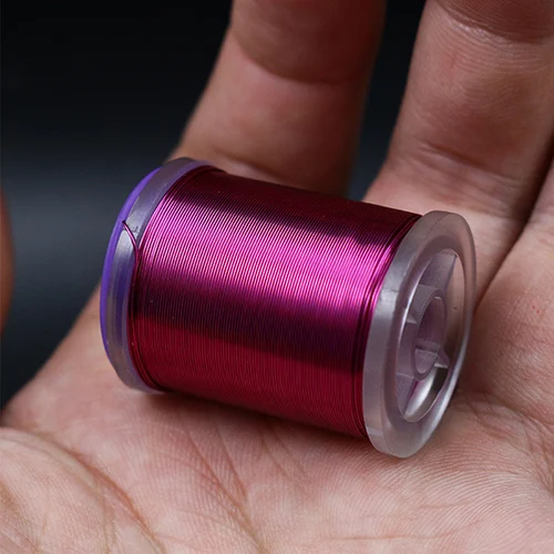 claret 0.3mm Королевская Сисси 0,2 мм 0,3 мм мухоловка Ремесленная проволока ультра проволочная Мидж личинки Сегментированный корпус ребристая медная проволока мухоловка металлическая нить - Цвет: claret 0.3mm