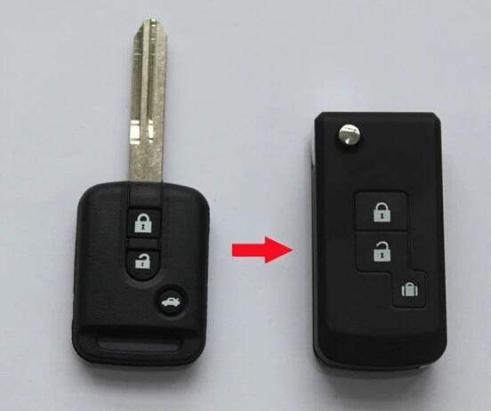 Сменный складной чехол с 3 кнопками для Nissan Elgrand ключей дистанционным управлением
