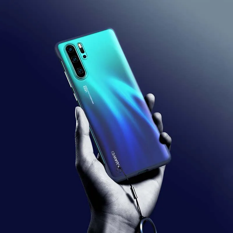 Безрамное кольцо Роскошный чехол из ПУ для Huawei P30 Pro защитная подушка