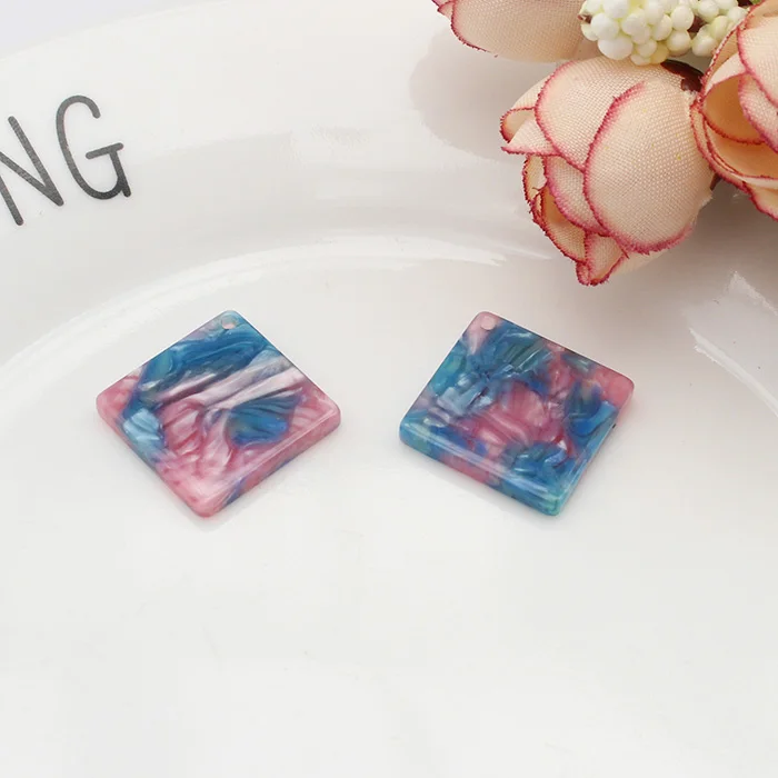 5-18MM Square 10 шт. Черепаховые квадратные и прямоугольные амулеты ацетат акриловые амулеты жемчужная мозаика сердце кулон Diy серьги фурнитура - Окраска металла: 5-18MM Square