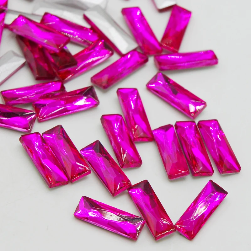 

Free Shipping 5x15mm 7x21mm 10x30mm Rectangle Strip Shape Rose Color Glass Crystal Pointback Rhinestone For Dress Shoes Crafts