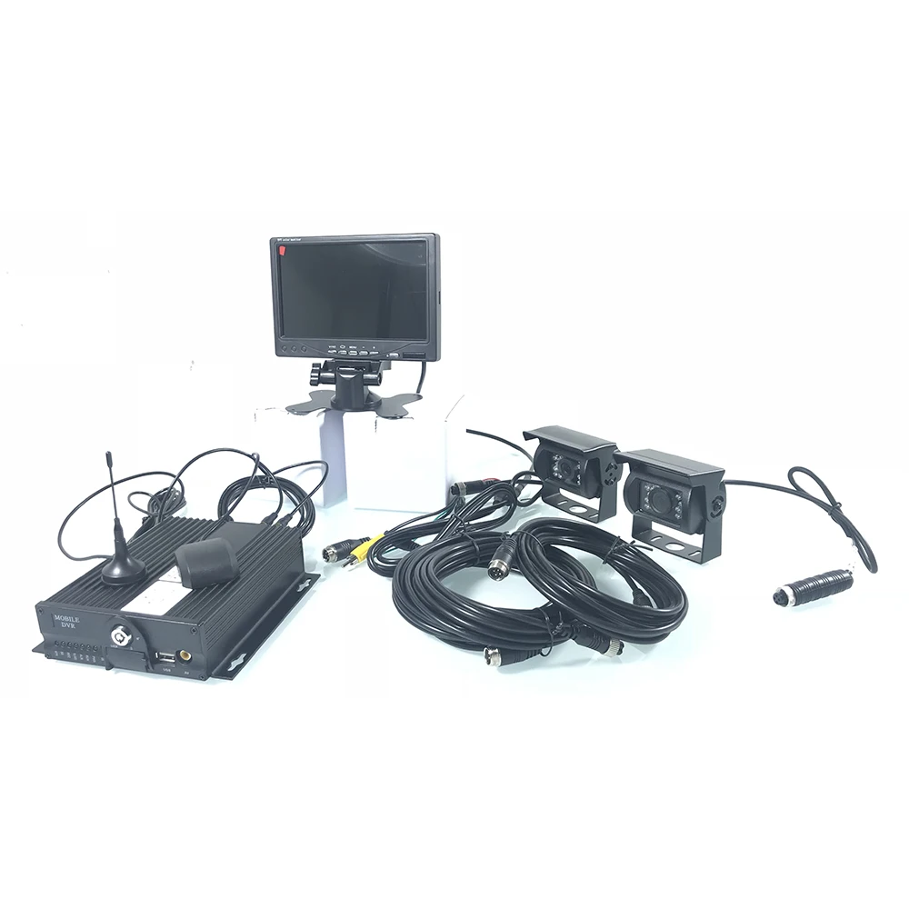 

Remote positioning 4-channel night vision HD real-time monitoring 3G GPS engineering truck / excavator monitoring kit PAL/NTSC