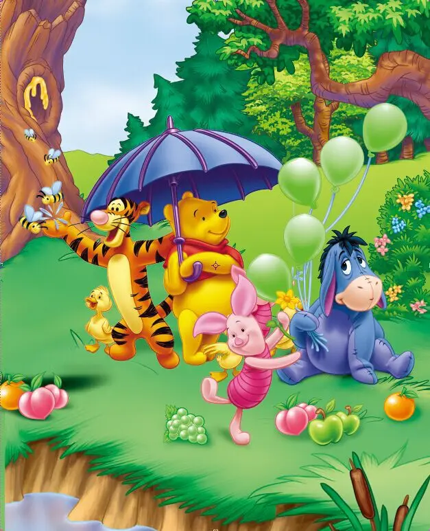 8x8FT Винни поросенок зеленый лес Eeyore тигр мальчик дети пользовательские