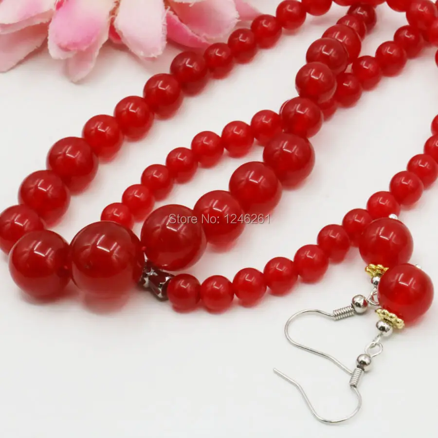 Цепочка с подвеской и серьги из натурального камня 6 14 мм|fashion jewelry set|jewelry setsjewelry sets