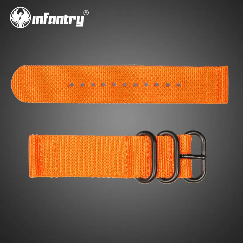 Оранжевый армейский ремешок для пехотных часов прочный нейлоновый с пряжками