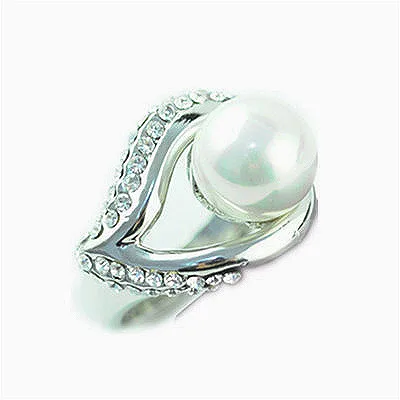 AOLOSHOW Элегантное сердце свадебное жемчужное кольцо для женщин подарок ювелирные