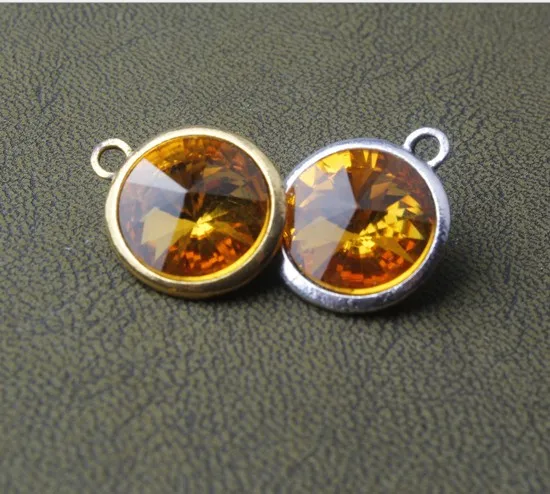 

DIY part 12 pcs/lot Mixed Birthstone Charms 18 MM Crystal for Personalized Necklace Bangle(Jan-Dec. 1pc of each month)