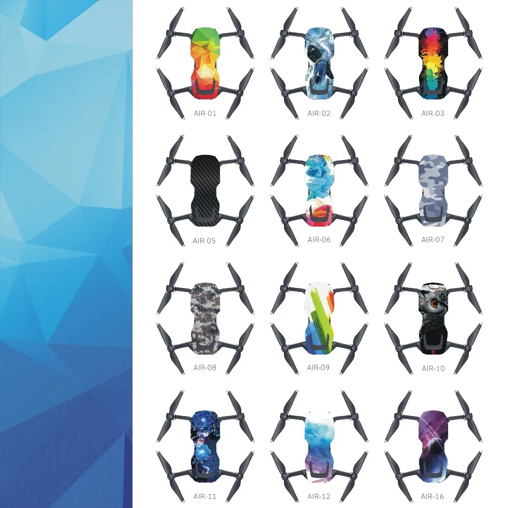 Наклейки многоцветные водонепроницаемые наклейки ПВХ покрытие для DJI Mavic Air Drone Body